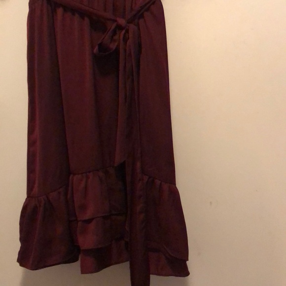 DEX Cranberry merlot matte satin dress - Picture 4 of 4